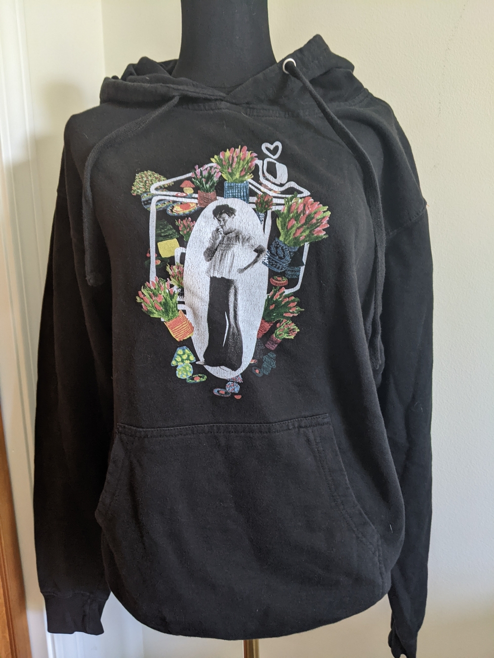 Harry Styles Black Floral Graphic Hoodie -